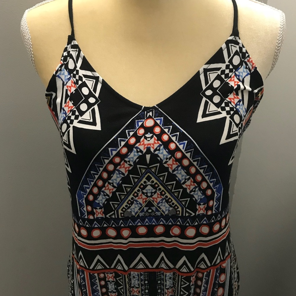 Vibrant Black and Colorful Maxi Dress